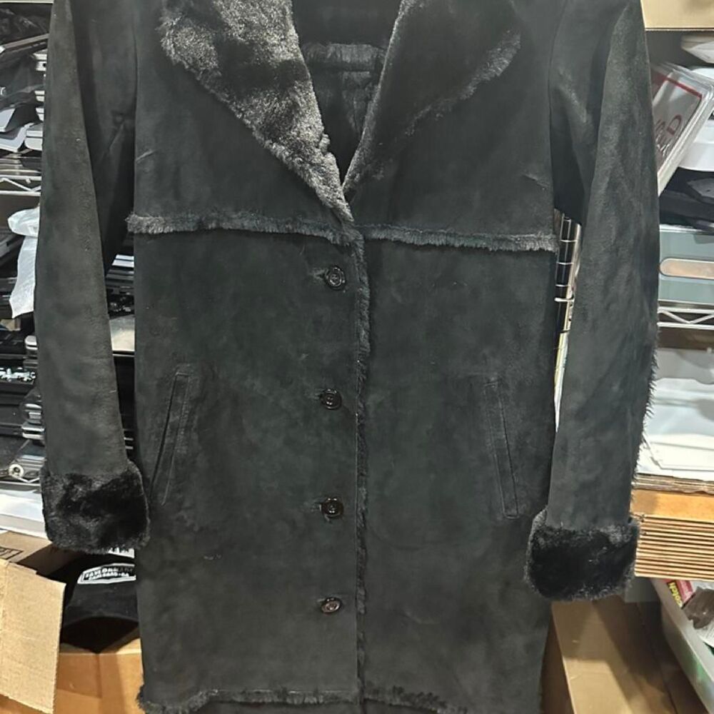 Express Women's Grey and Black Coat